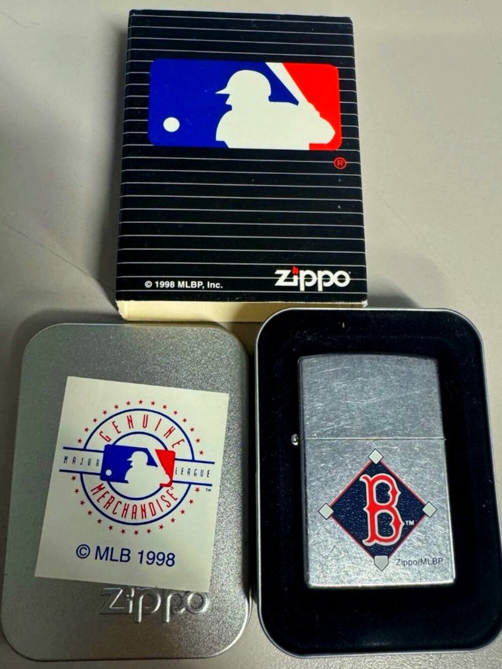 retired Boston Red Sox Bases Zippo Lighter